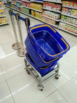 Pile of shopping baskets Stock Photos