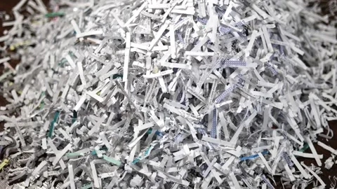 Pile Of Shredded Paper In Light Up Close Stock Footage 316772927