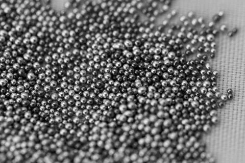 Pile silver balls of bead suitable for background and texture Foto stock