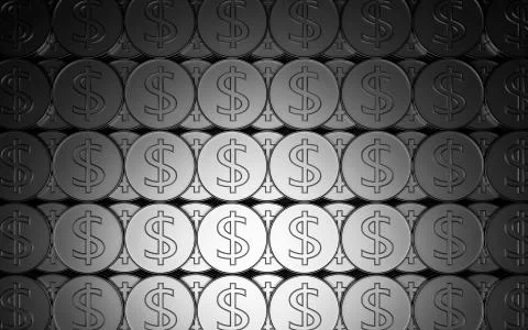 A pile of silver coins. Stock Illustration