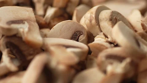 Pile of Sliced Mushrooms. Stock Footage 266014277