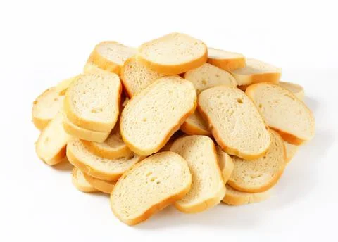 Pile of sliced white bread on plain surface Stock Photos