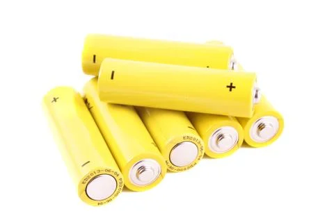 Pile of small batteries Stock Photos