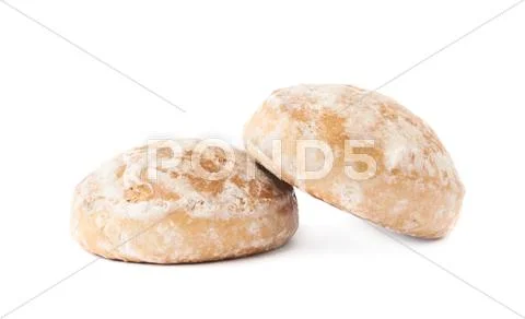 Pile of small cake gingerbread isolated over the white background Stock Photos