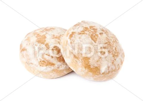 Pile of small cake gingerbread isolated over the white background Stock Photos
