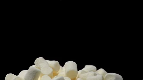Pile of soft marshmallows falling. Stock Footage 245007733