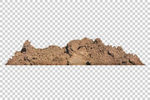 .Pile of Soil isolated transparency background Stock Photos