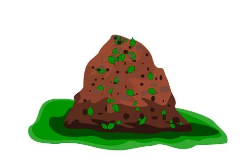 Pile of soil isolated on white background. Stock Illustration