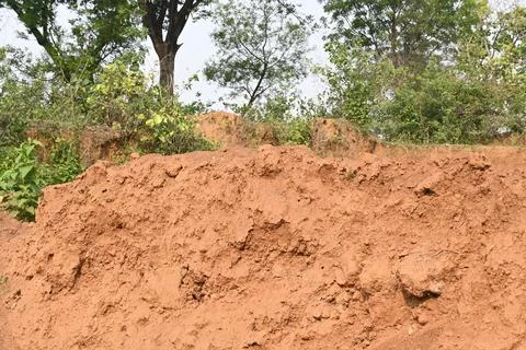 Pile of soil. Stock Photos