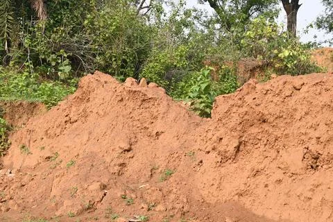 Pile of soil. Stock Photos