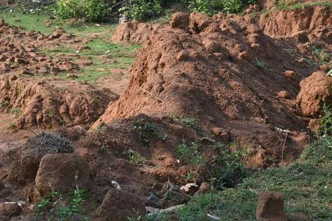 Pile of soil. Stock Photos
