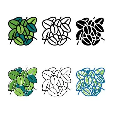 Pile spinach color icon vector variations Stock Illustration