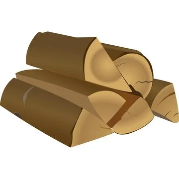 A pile of split firewood. Vector illustration. Stock Illustration