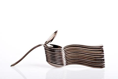 Pile of spoons Stock Photos