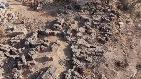 A Pile of Square Sidewalk Tiles Seen From Above Stock Footage 264033651
