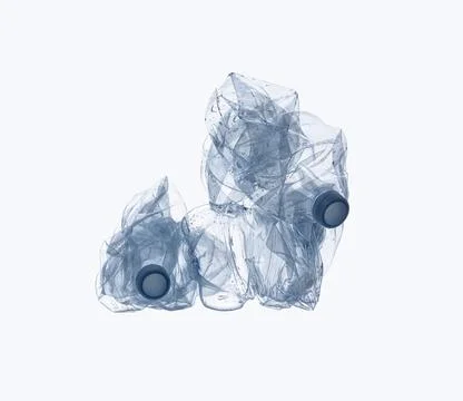 Pile of squashed plastic bottles representing global waste pollution Fotos Stock