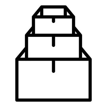 Pile stack box icon, outline style Stockillustratie