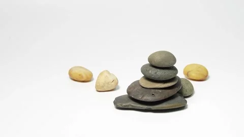 The pile of stack stones slider shot Vidéo 171179887