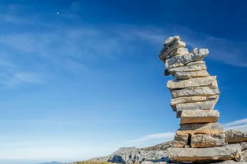 Pile of stone at the mountain Stock Photos