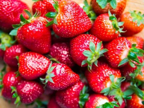 Pile of strawberries Stock Photos