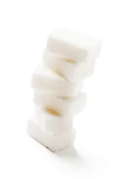 Pile of sugar cubes Stock Photos