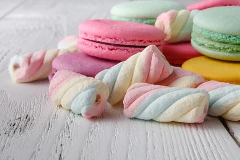 Pile of sweets on white background Stock Photos