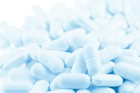 Pile of tablets closeup Stock Photos