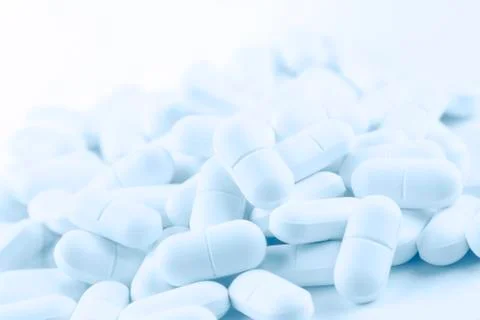 Pile of tablets closeup Stock Photos