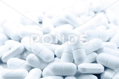 Pile of tablets closeup Stock Photos