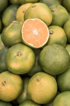 Pile of tangerines as a background Stock Photos