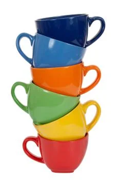 Pile of tea cups Stock Photos