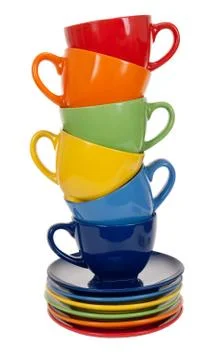 Pile of tea cups Stock Photos