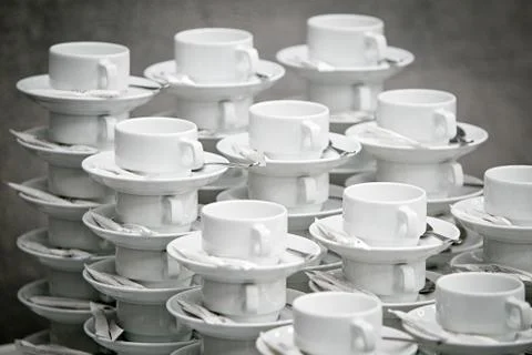 The pile of tea cups Foto stock