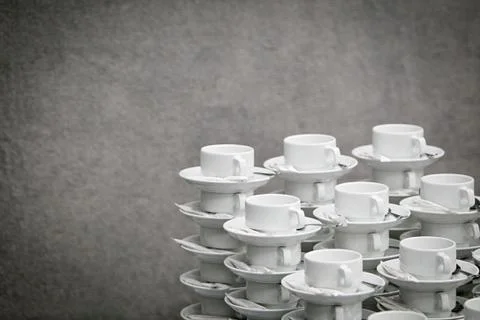 The pile of tea cups Stock Photos