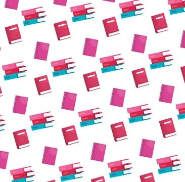 Pile textbooks library pattern background Stock Illustration