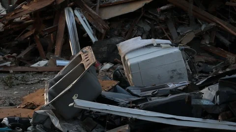 Pile of trash at a construction site Stock Footage 95108523