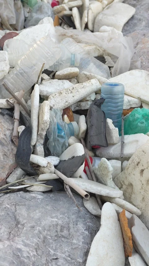 A pile of trash with a white object in the middle Stock Footage 276343966