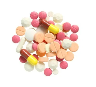 Pile of various pills Stock Photos