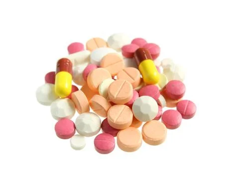Pile of various pills Stock Photos