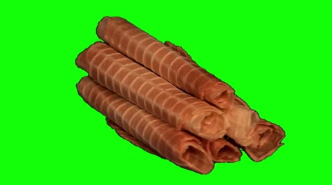 Pile of waffle puffs Stock Footage 48456184