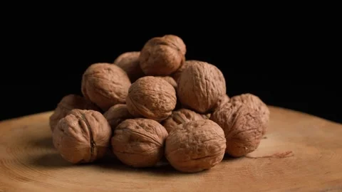 A pile of walnuts Stock Footage 283680679