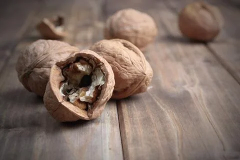 Pile of walnuts Stock Photos