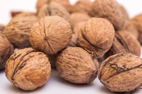 Pile of walnuts Stock Photos