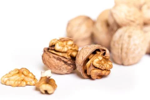 Pile of walnuts Stock Photos