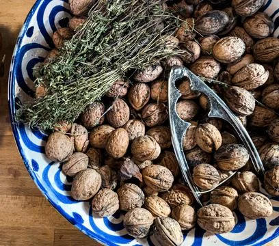 Pile of walnuts Stock Photos