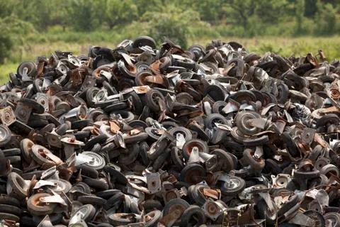 Pile of wheels Foto stock