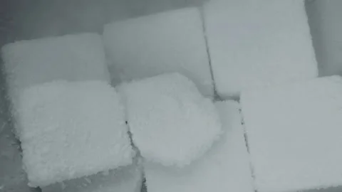 A pile of white dry ice cubes was piled up together Video stock 341936899