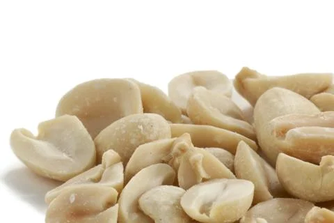 Pile of white peanuts close up Stock Photos