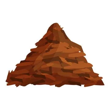 Pile of wood chips forming a triangular shape Stock Illustration