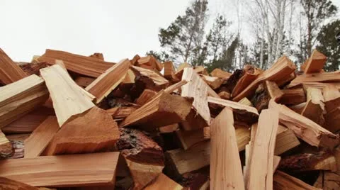 Pile of wood Stock Footage 21992792